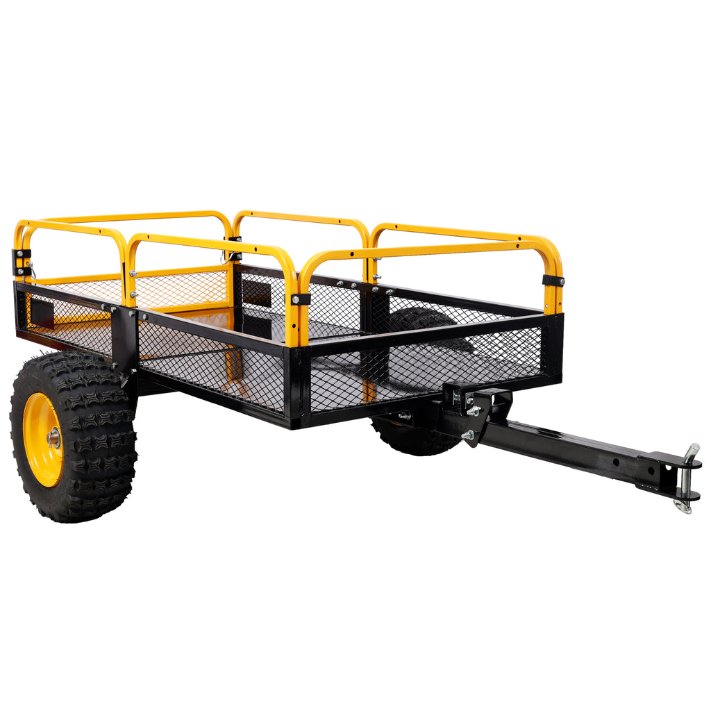 Heavy-Duty Tow-Behind Dump Cart 1000 lbs Load Capacity