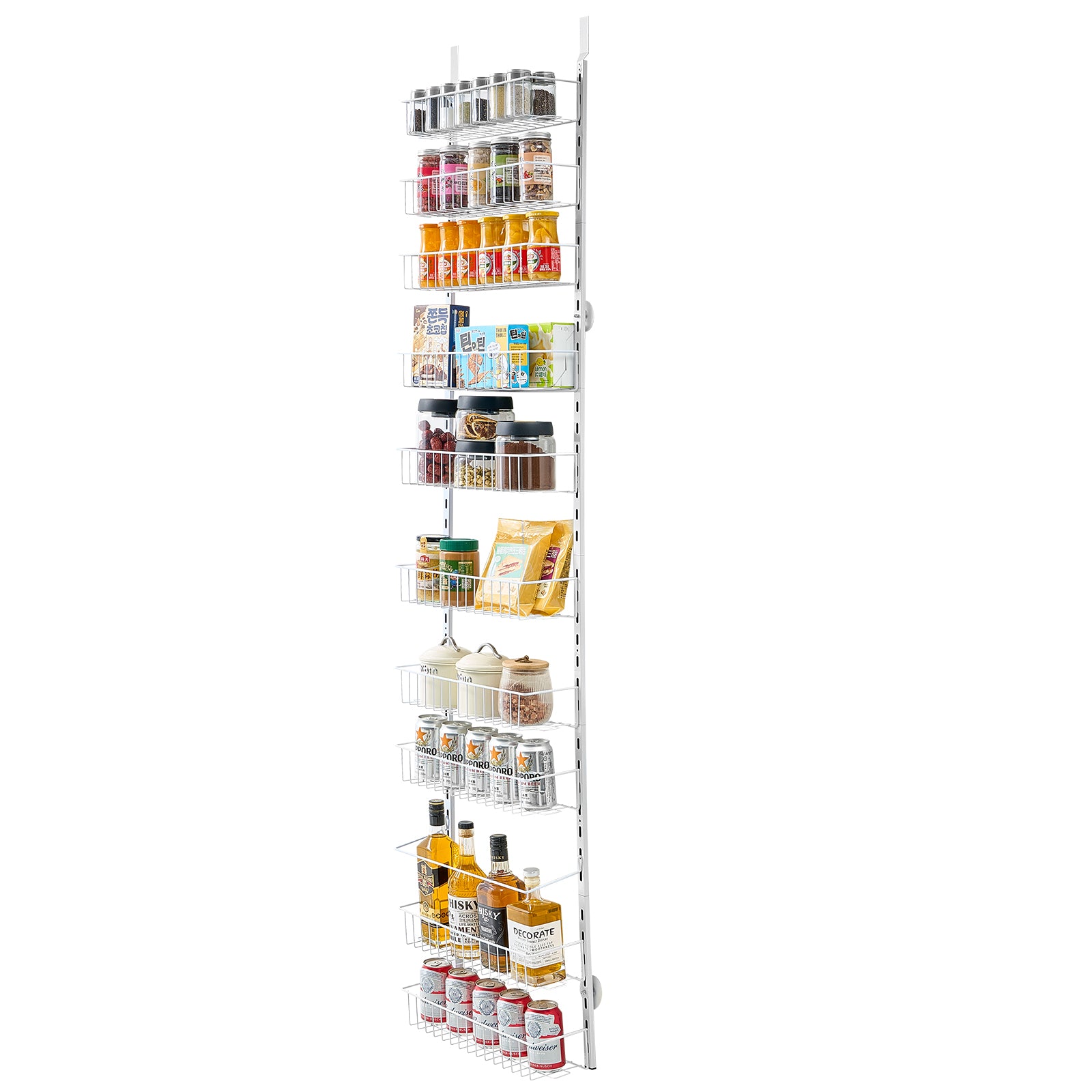 Over The Door Pantry Organizer - 10-Tier Spice Rack