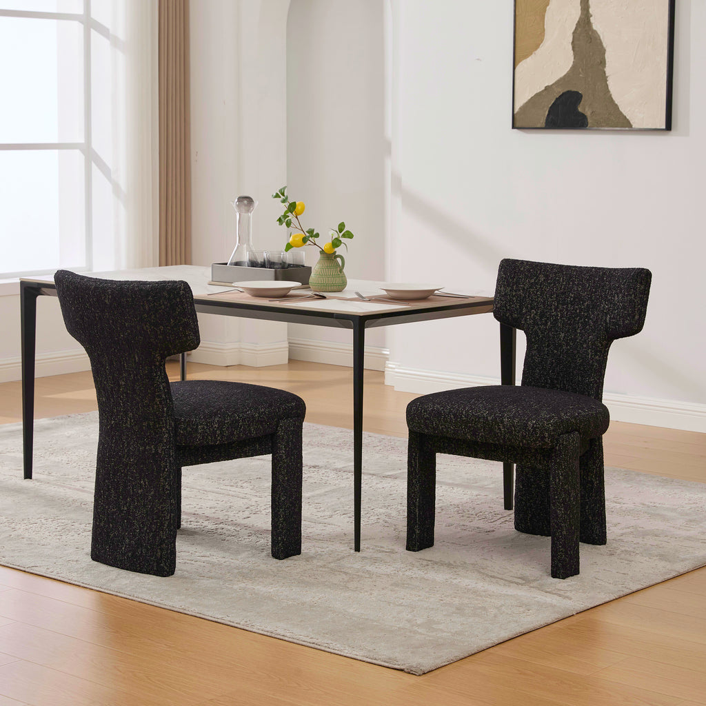 22.05" Wide Modern Upholstered Chenille Dining Chair Set of 2