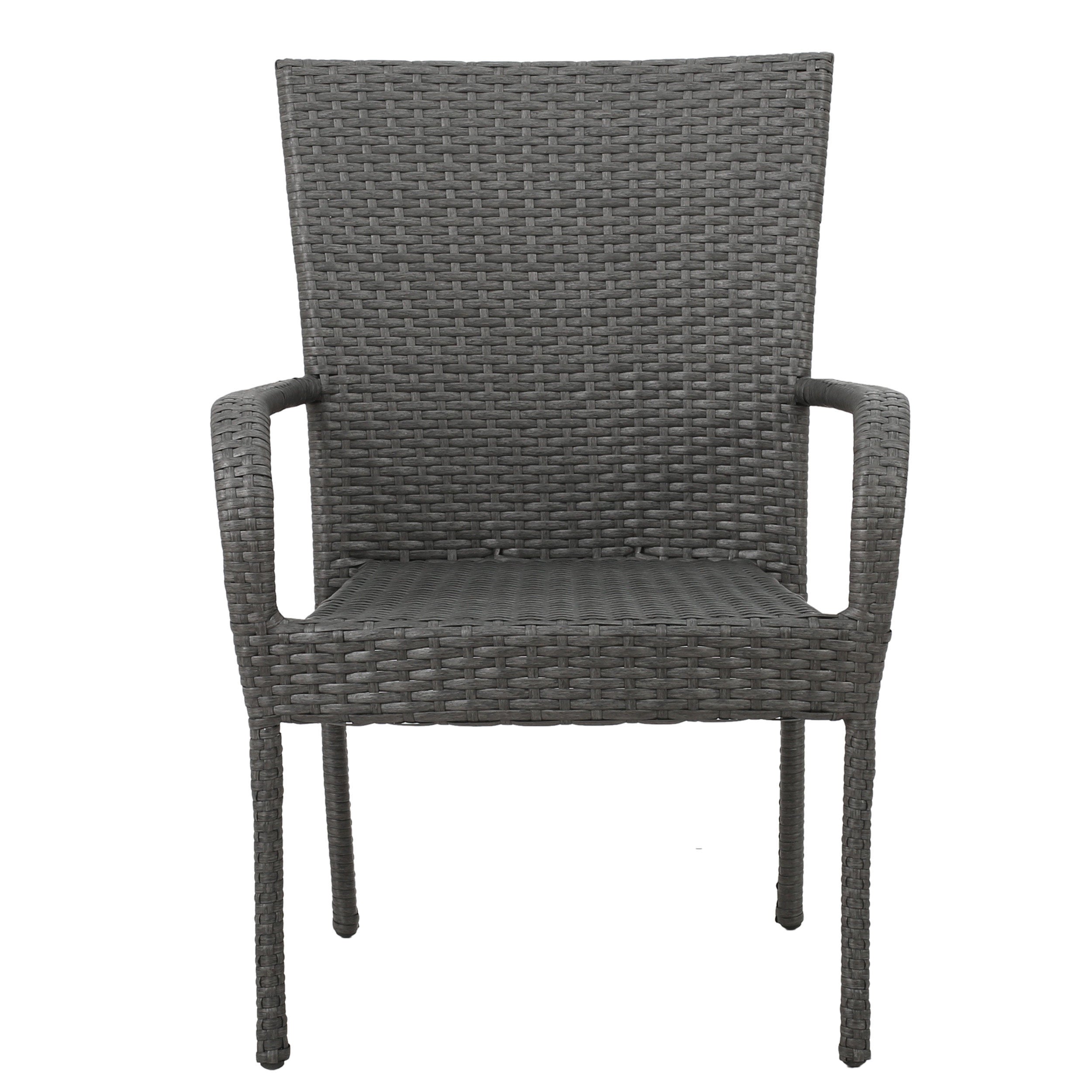 Littleton Grey PE Wicker Stacking Chair Set of 2
