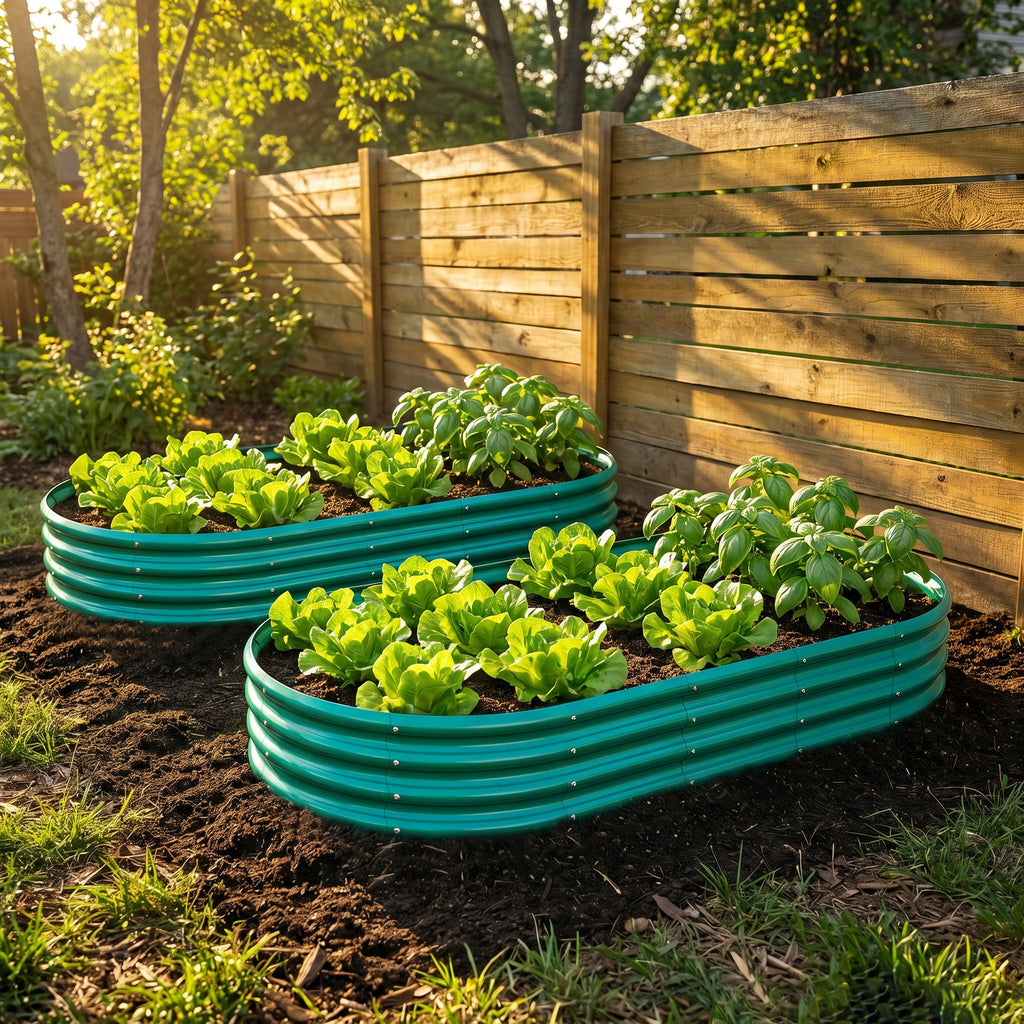 Galvanized Raised Garden Bed, 6x3x1 Ft, Heavy Duty Metal Planter, Green