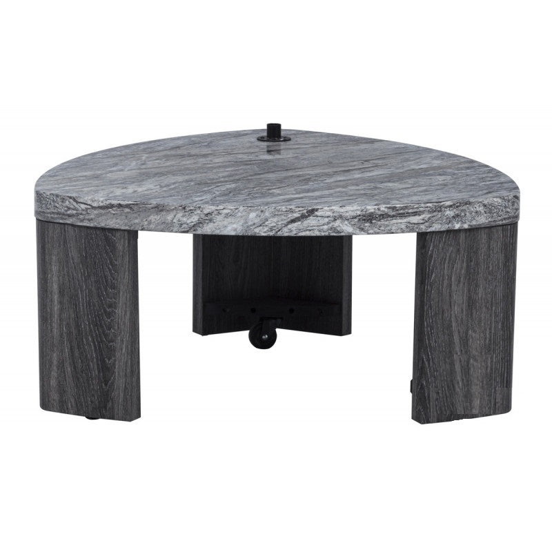 Granite Gray Marble-Look Coffee Table Set