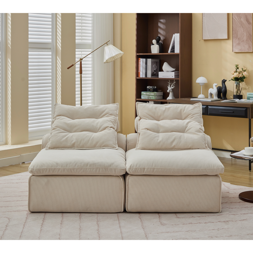 Modular Sofa with Soft Corduroy Fabric
