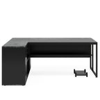 71" L-Shaped Executive Desk with Storage Cabinet & Shelves