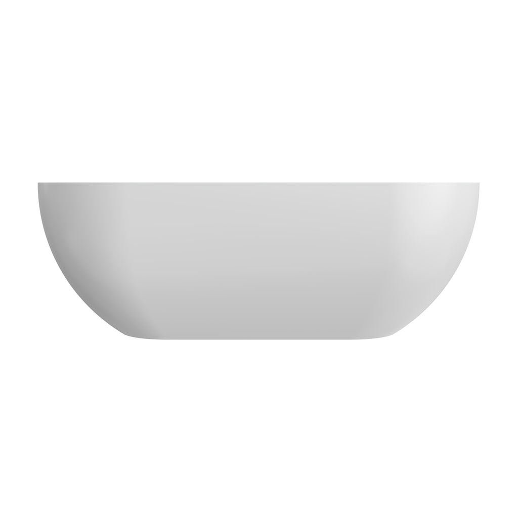 63 Inch Artificial Stone Solid Surface Oval Freestanding Bathtub