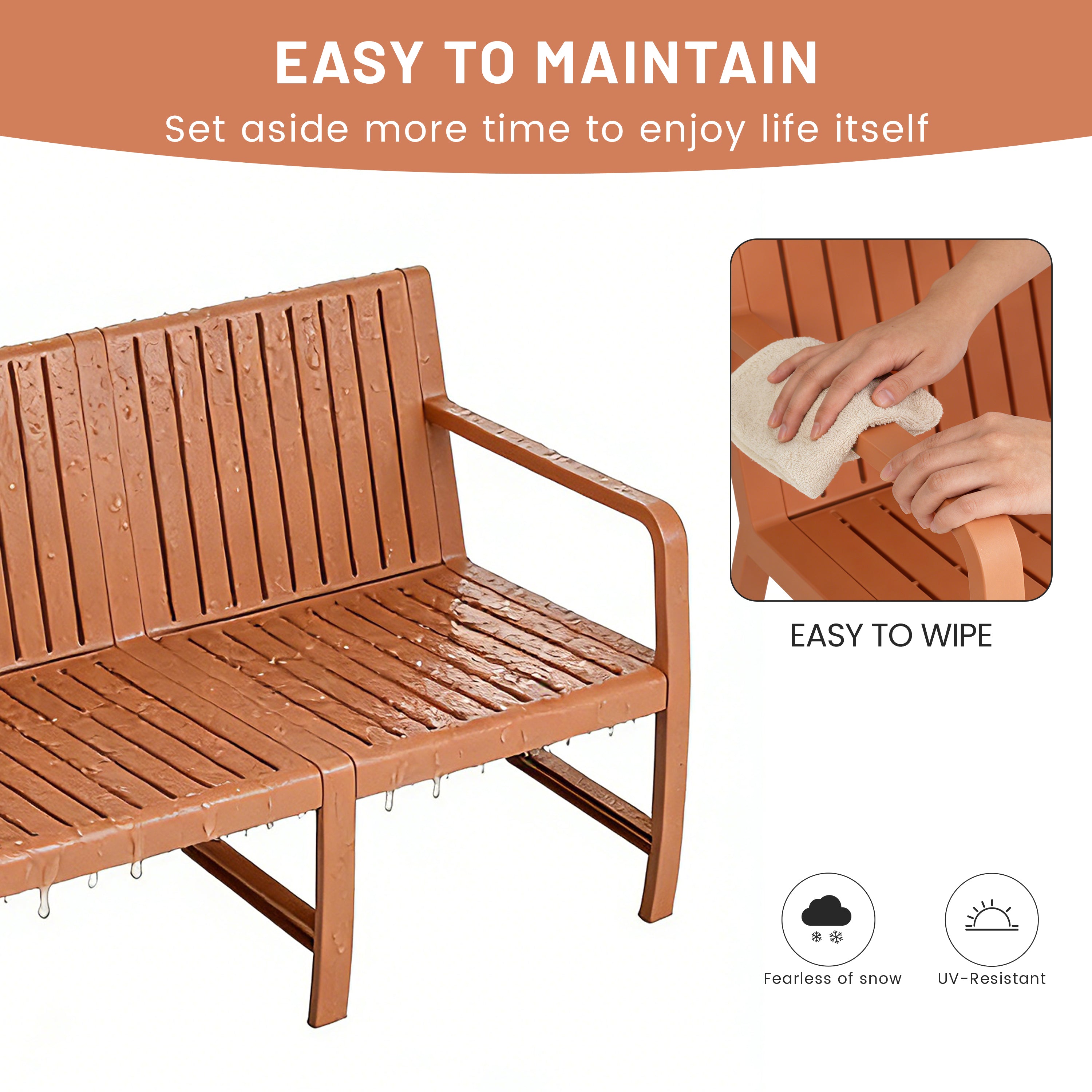 Summer 1-Piece Indoor/Outdoor 3-Seater Sofa