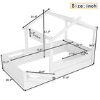 Twin Size Floor Bed with Guardrails and Roof