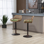 Modern Swivel Bar Stools Set of 2 Adjustable Counter Height Chairs