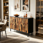 Farmhouse Rustic Sideboard With Straight Wood Pattern