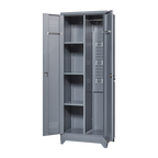 Broom Storage Cabinet With Locking Doors And Shelves