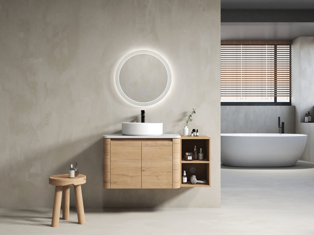 42'' Wall-Mounted Bathroom Vanity With Ceramic Art Sink