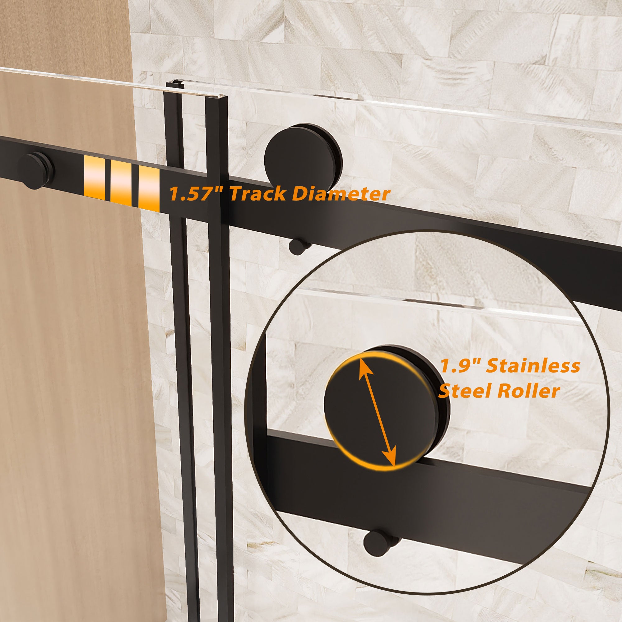 Frameless Single Sliding Shower Door