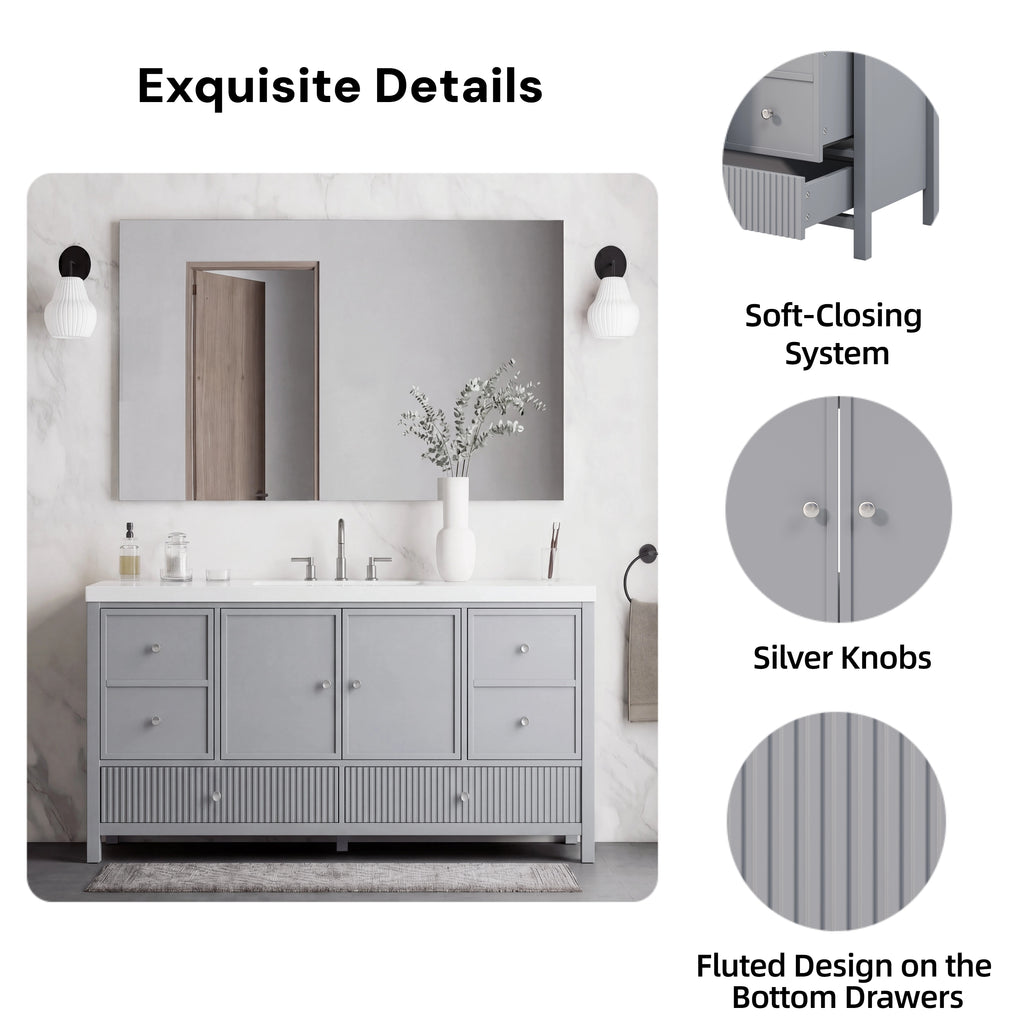60" Bathroom Vanity with Separate Sink