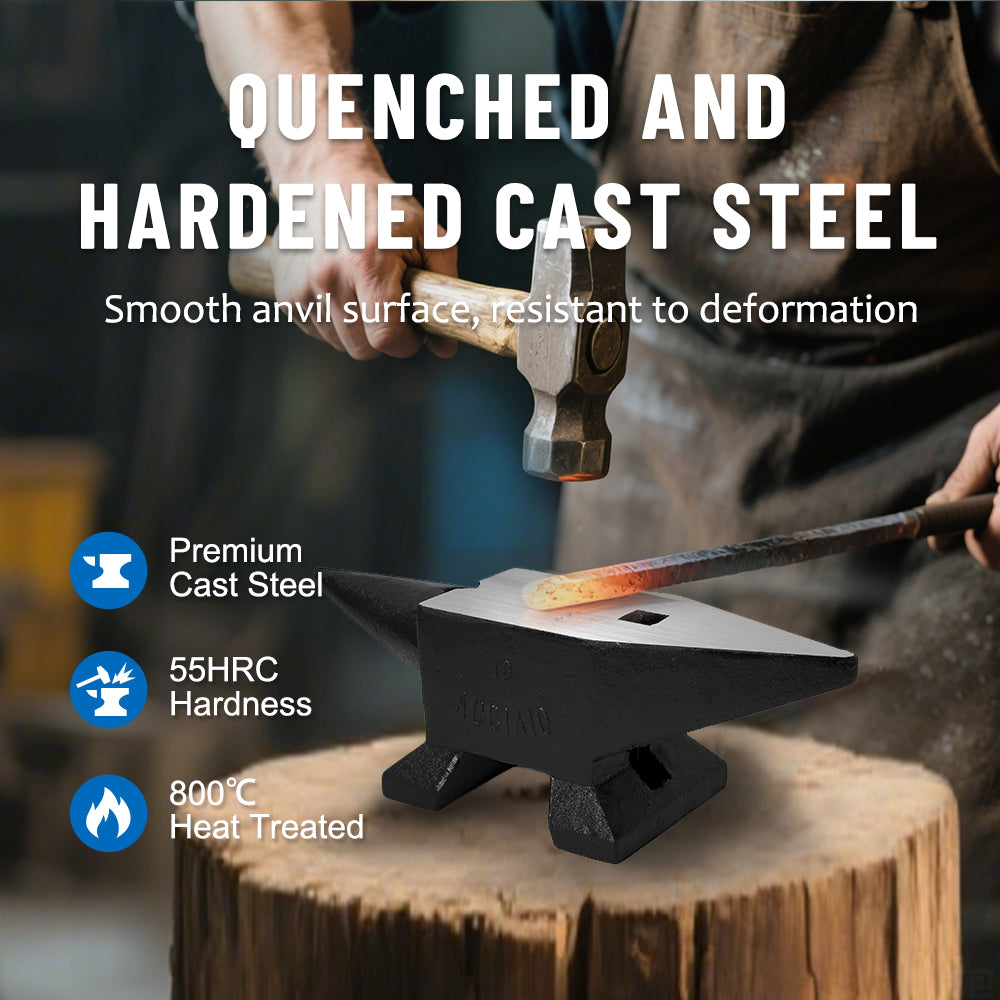 Cast Steel Anvil - 22 Lbs Single Horn Blacksmith Tool