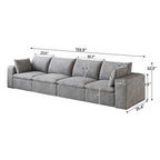134" Cloud Sofa in Corduroy Fabric