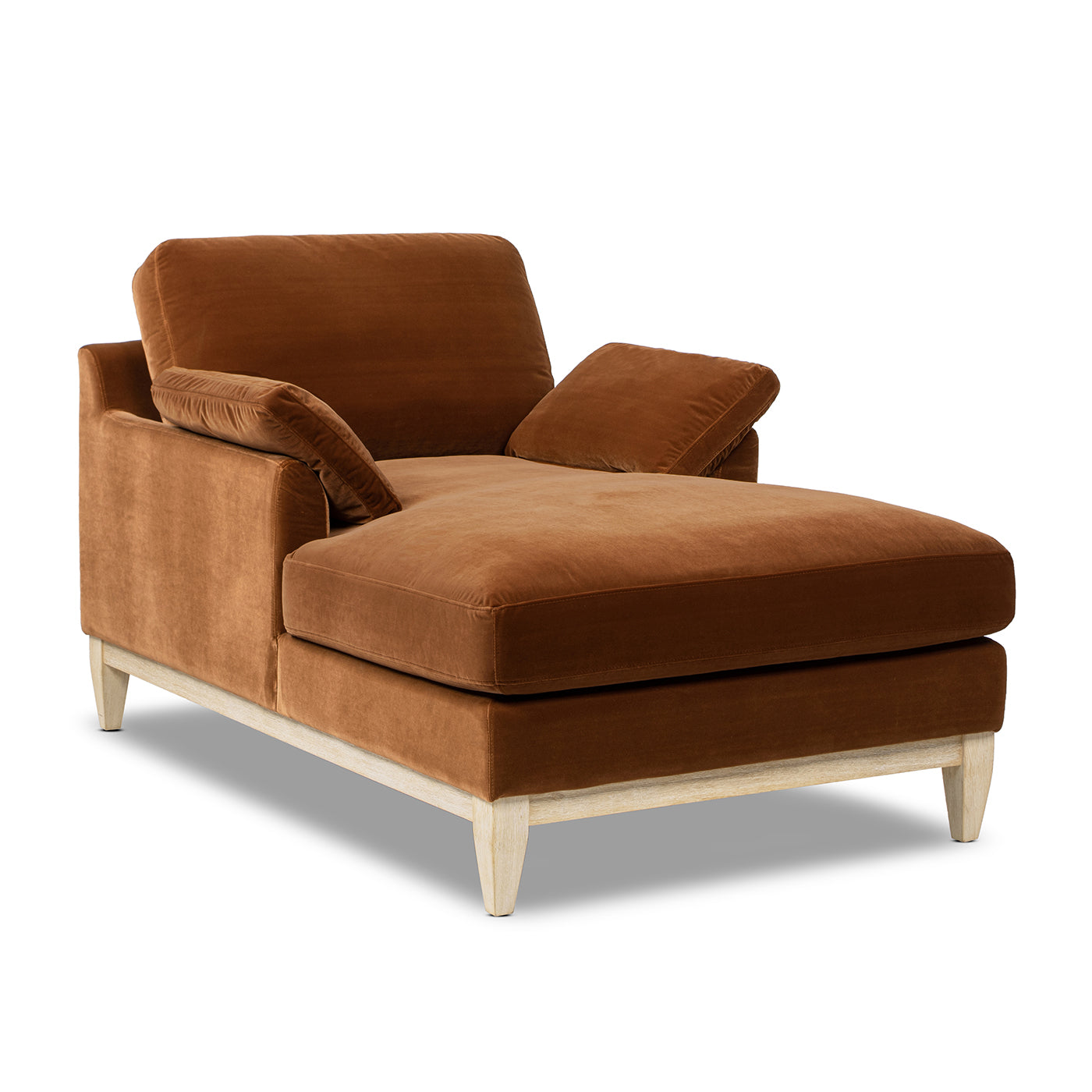 Pasadena Modern Farmhouse Chaise Lounge Chair, Burnt
