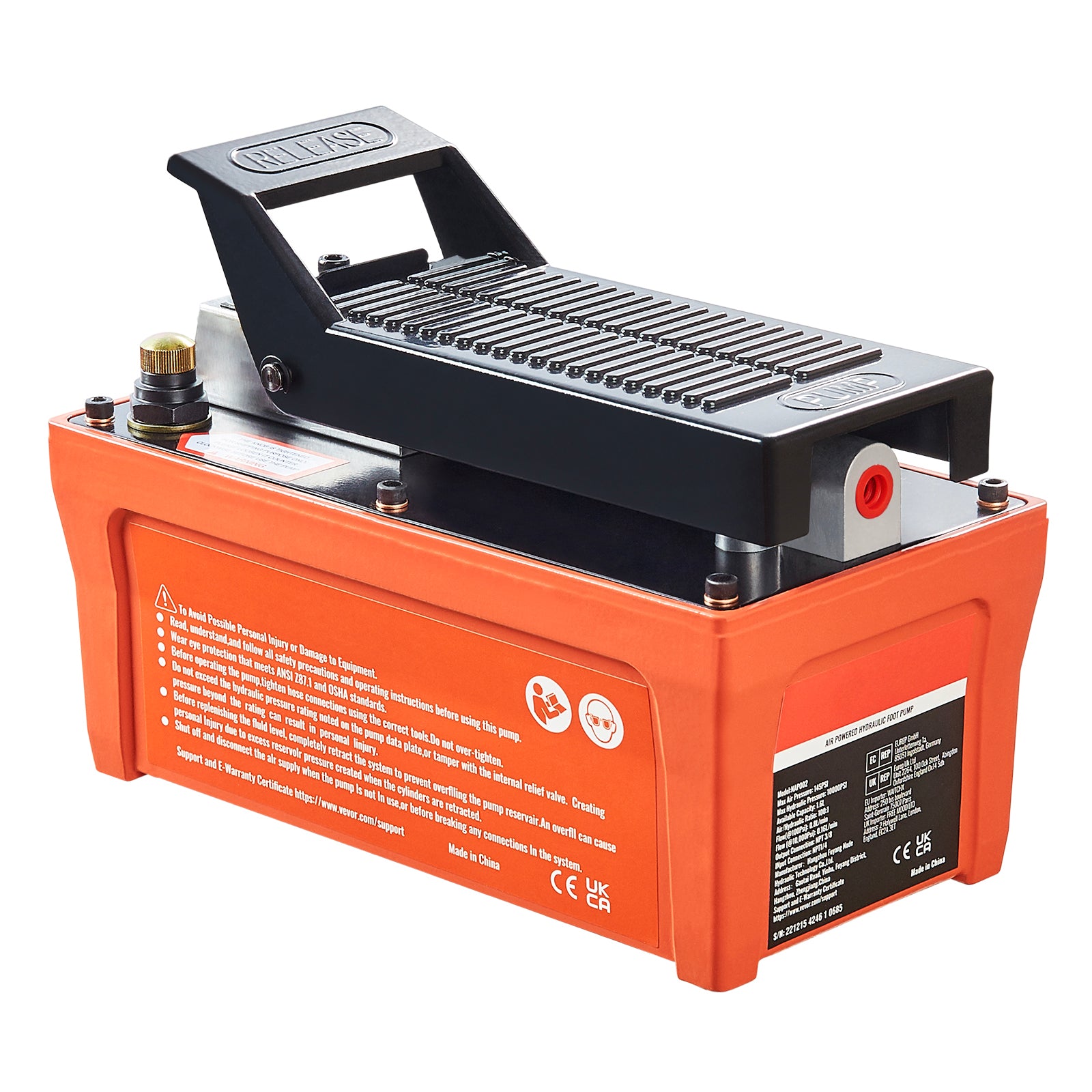 Air Hydraulic Pump, 10,000 PSI 1/2 Gal Reservoir