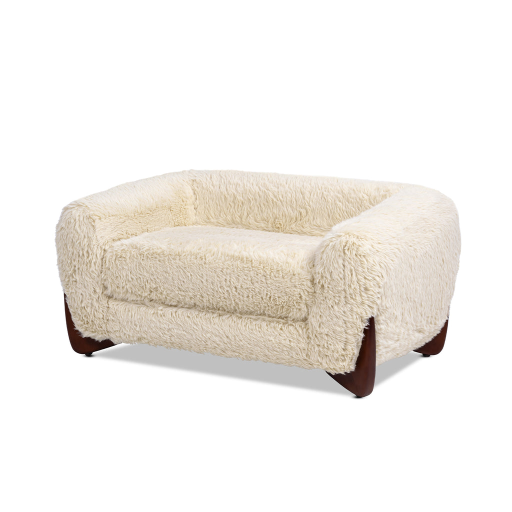 Alpine Sherpa Dog Sofa Bed, 36.5-Inch, Medium, Cream Beige