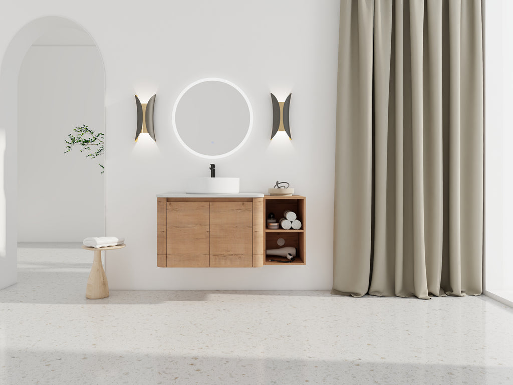 42'' Wall-Mounted Bathroom Vanity With Ceramic Art Sink
