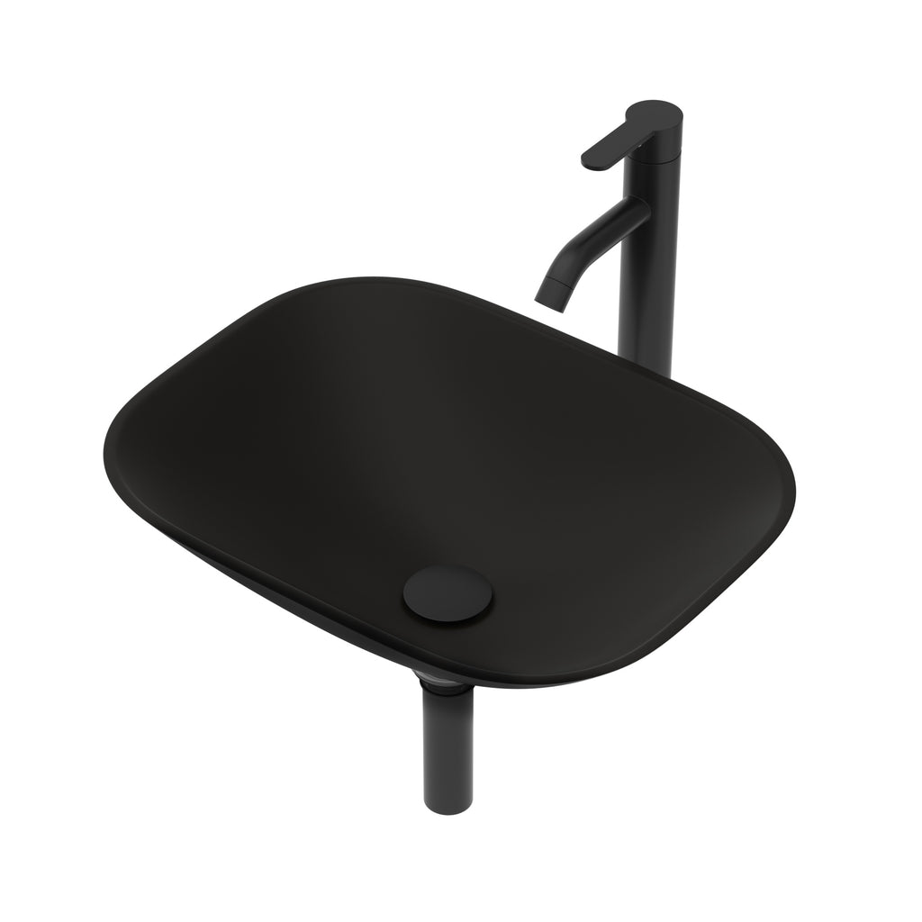 Bathroom Artistic Tempered Glass Vessel Sink with Faucet