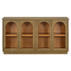 TREXM 4-Door Large Storage Buffet Cabinet with Glass Doors