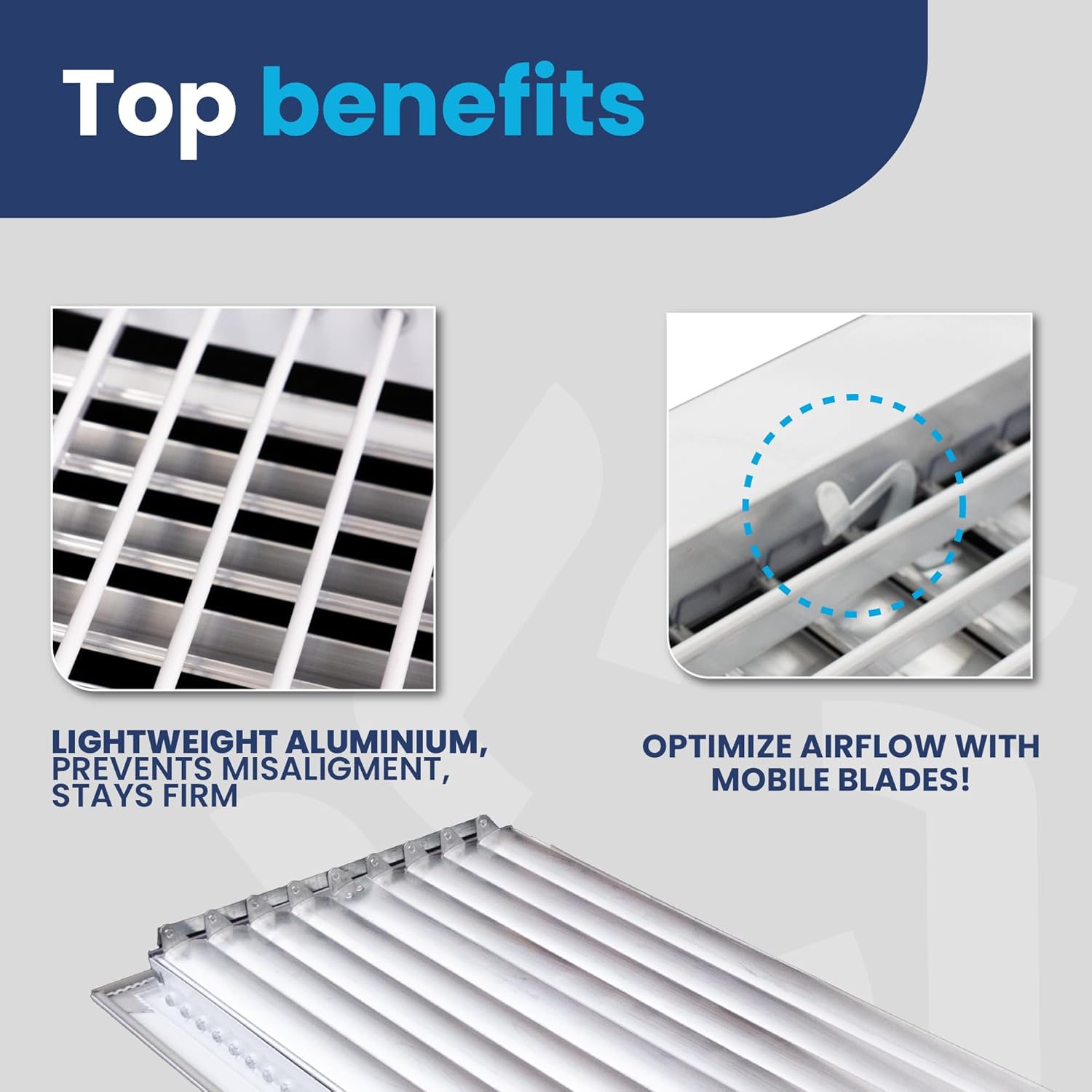 Adjustable Aluminum HVAC Register Vent Cover 14x10 Inch