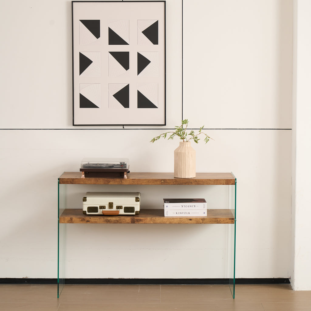 Walnut MDF Console Table