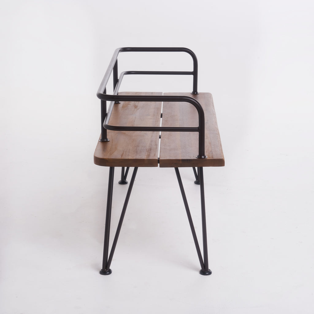 Zion Industrial Wood and Metal Bench