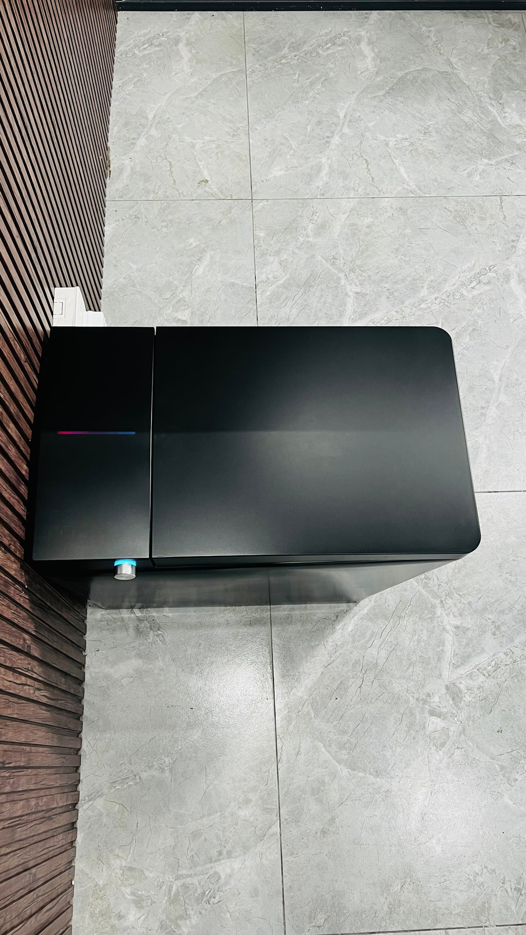 Black Square Smart Toilet with Built-in Tank for Bathroom
