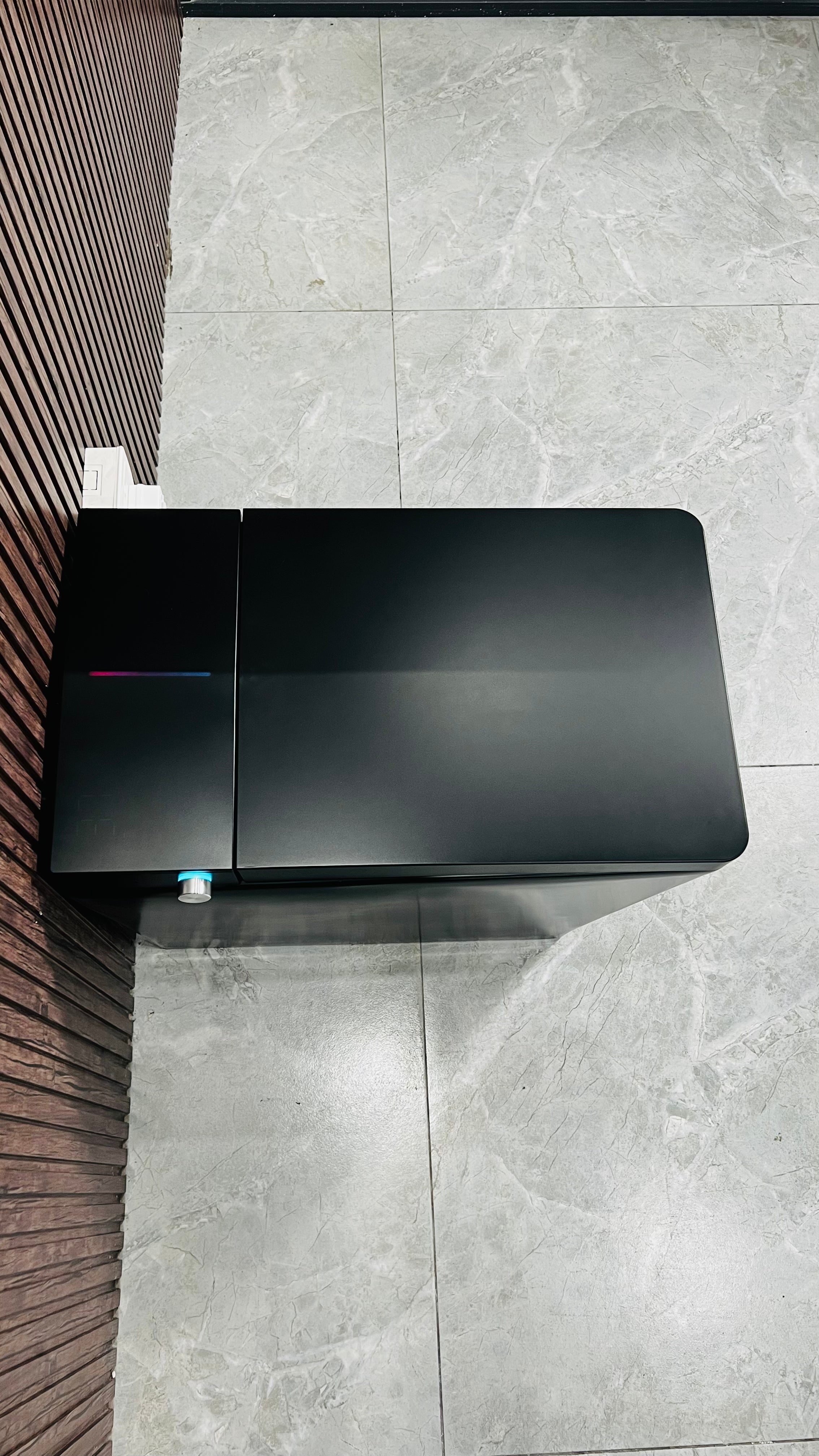 Black Square Smart Toilet with Built-in Tank for Bathroom