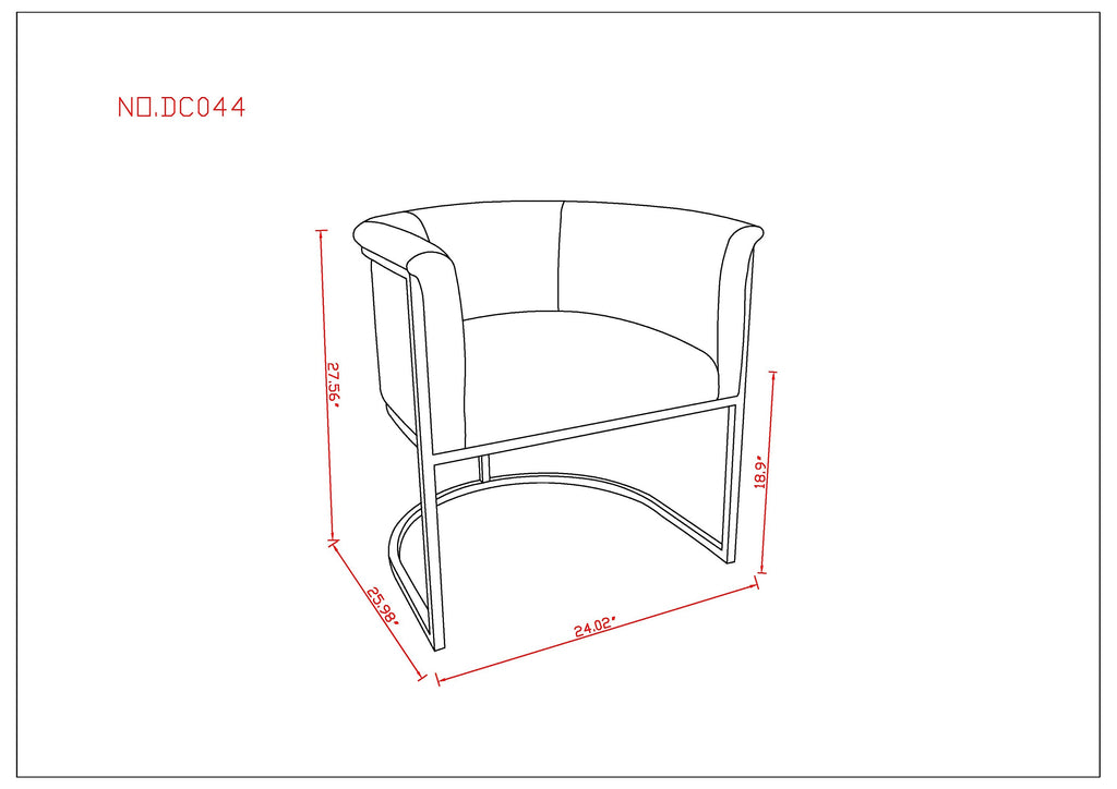 Cosmopolitan Metal Vegan Leather Dining Chair