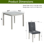 5 Piece Wooden Dining Table Set