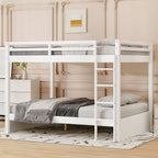 Wood Queen Size Bunk Bed with Ladder