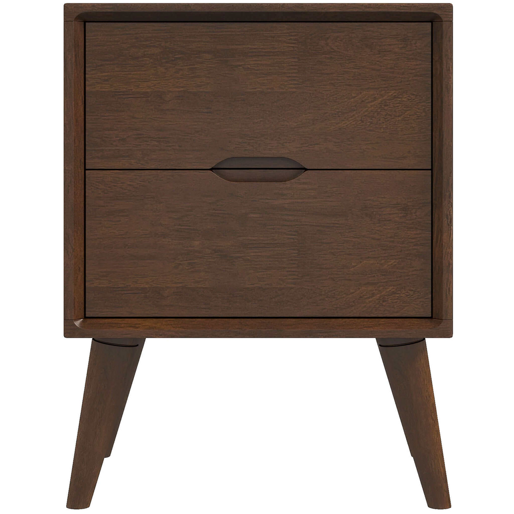 Alexandra Mid-Century Modern Night Stand with 2 Drawers