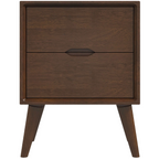 Alexandra Mid-Century Modern Night Stand with 2 Drawers