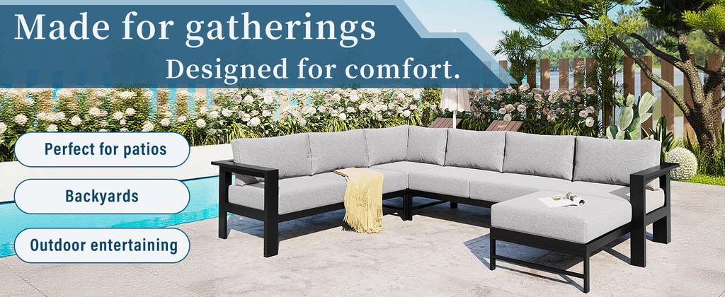 U-Style U-Shaped Outdoor Sectional Sofa Set