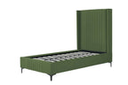 Promenade Upholstered Velvet Twin Bed in Moss