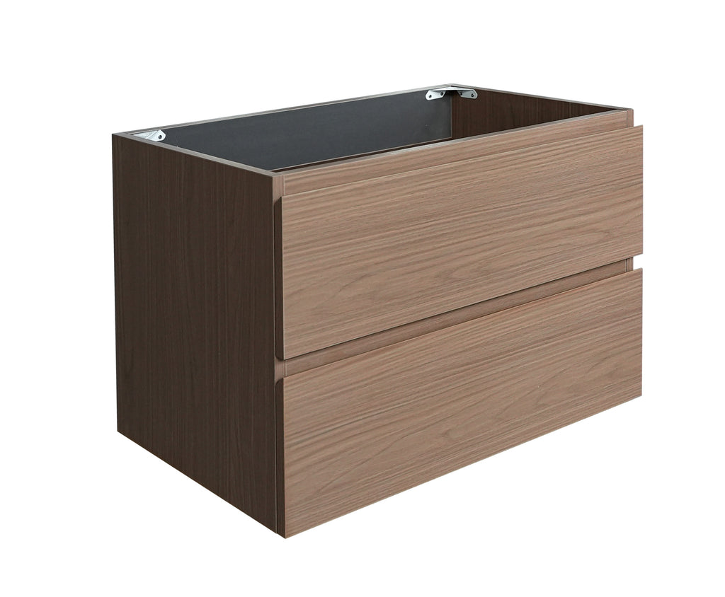 Alice Wall Mount Bathroom Vanity Cabinet, 30-Inch, Walnut Brown, Without Basin