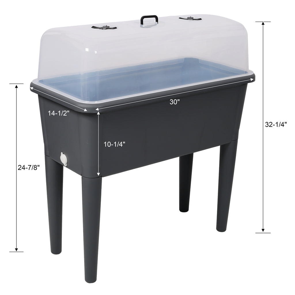 2 PCS Raised Garden Bed with Ventilated Transparent Greenhouse Lid