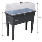 2 PCS Raised Garden Bed with Ventilated Transparent Greenhouse Lid