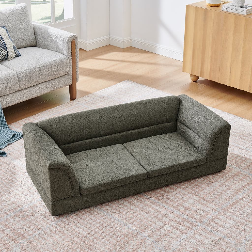 Oversized Pet Sofa, Curved Armrest Rectangular Dog Sofa
