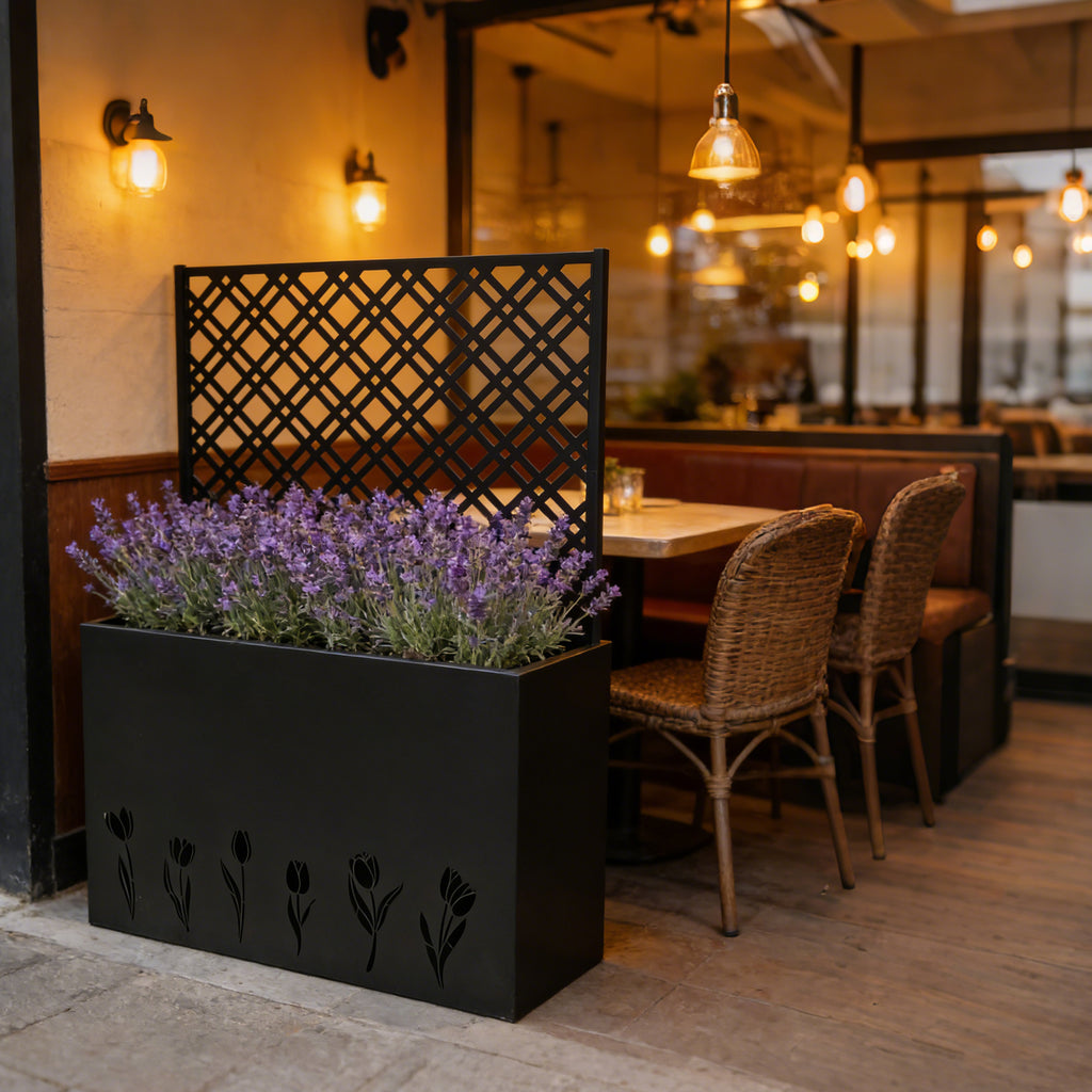 Tall Metal Planter Raised Garden Bed with Trellis