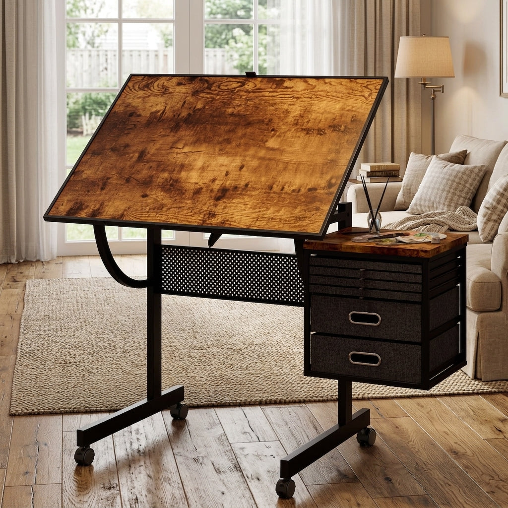 1500 Pieces Jigsaw Puzzle Table with Wheels - Black
