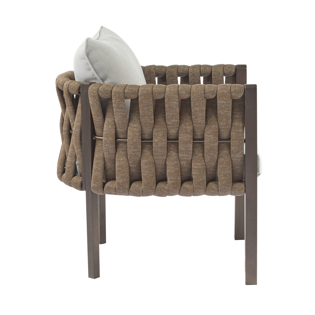2-Pieces Outdoor Metal Patio Club Chair Set