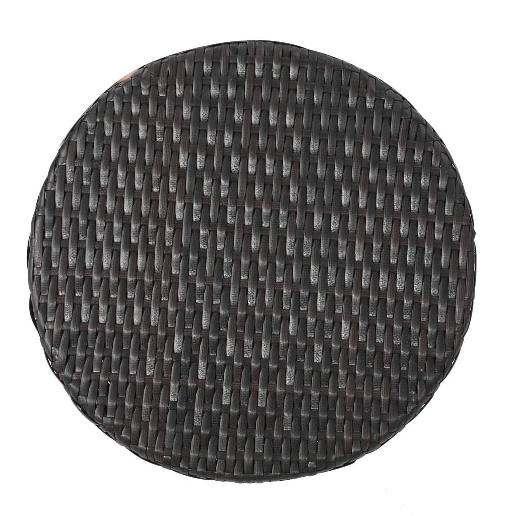 Outdoor 16-Inch Multi-Brown Wicker Hourglass Side Table