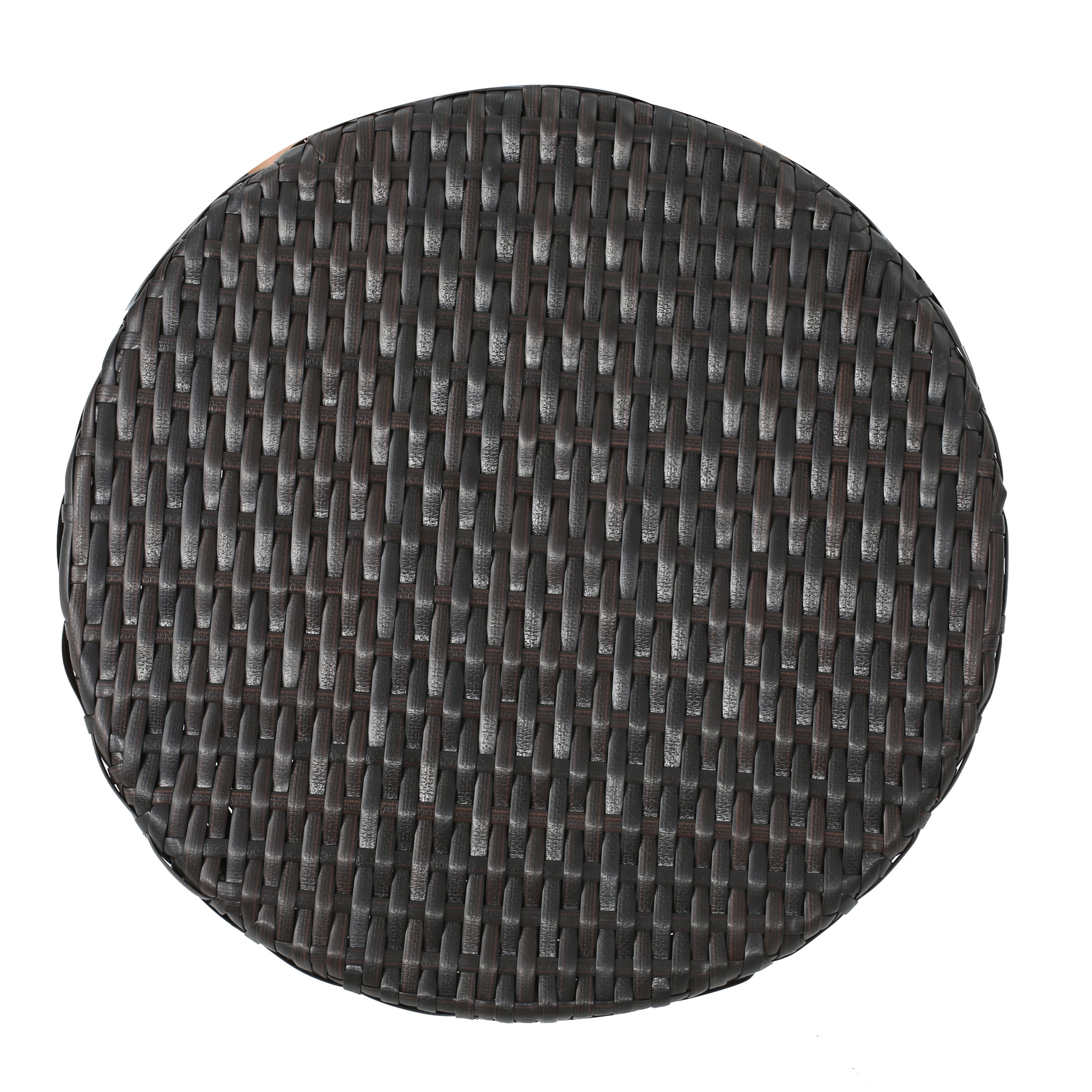 Outdoor 16-Inch Multi-Brown Wicker Hourglass Side Table