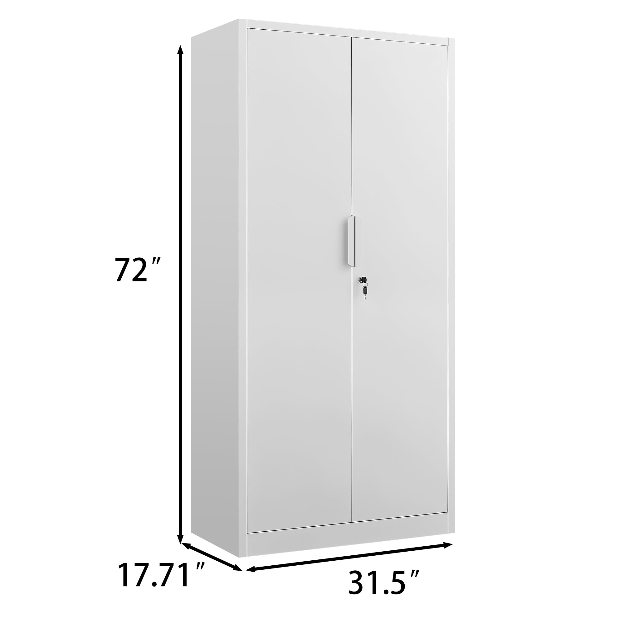 72-Inch 2-Door File Cabinet with Lock