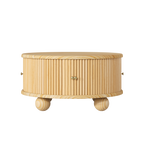 Round Fluted Coffee Table with Storage