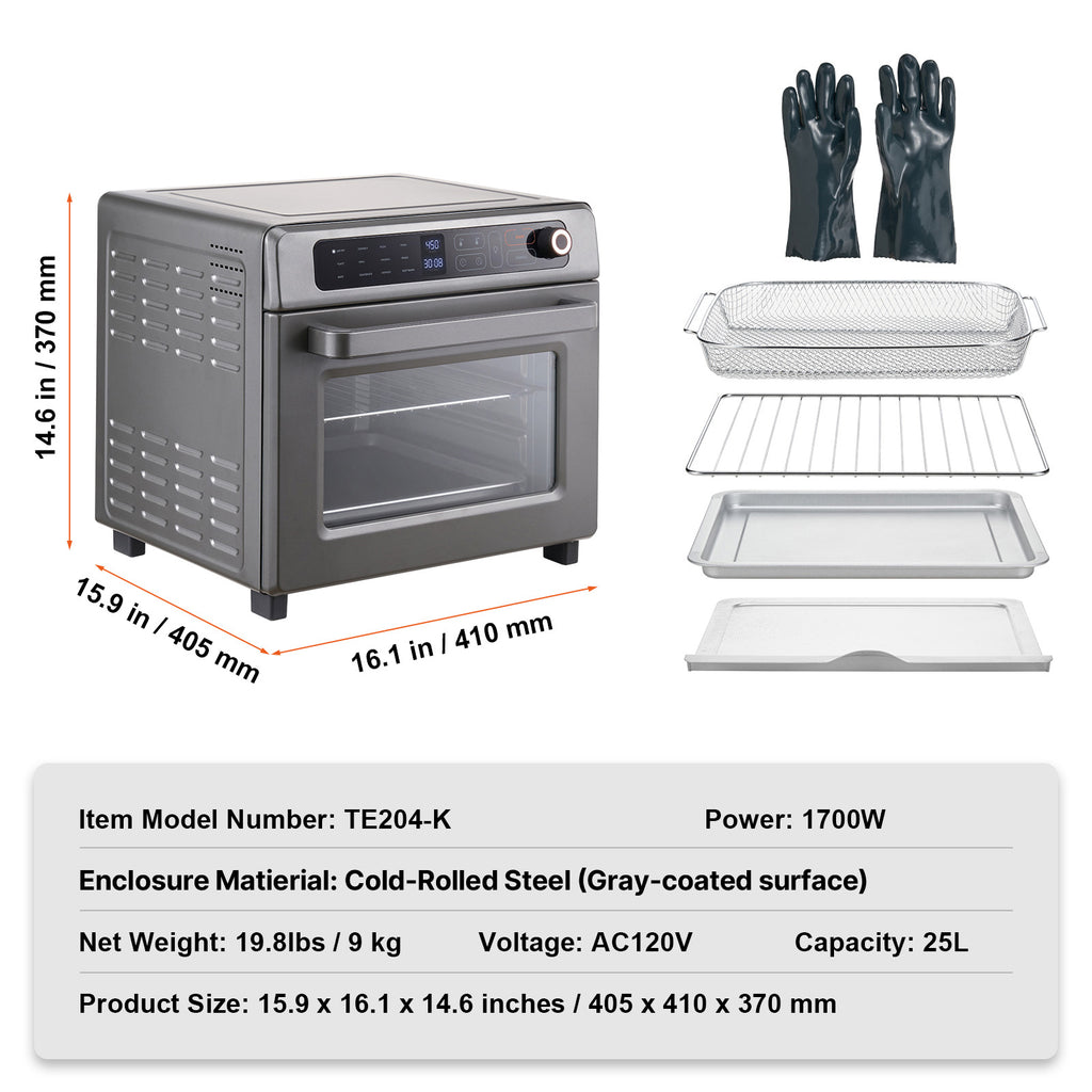 12-IN-1 Air Fryer Toaster Oven, 25L Convection Oven
