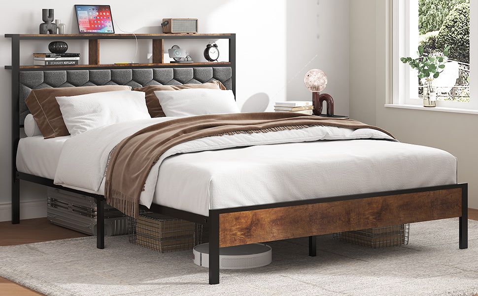 Full Size Wooden Platform Bed Frame